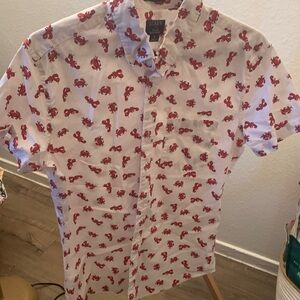 J. Crew Men's Casual Shirt with Red Lobster Pattern